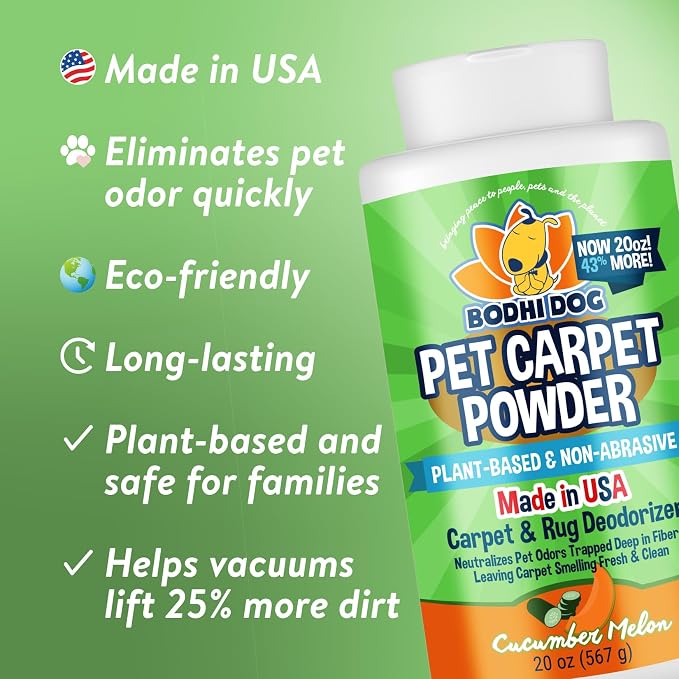 Natural Carpet Deodorizer Powder - Dry Pet Smell Eliminator & Urine Odor Remover - Loosens Fur & Dirt, alternate product view