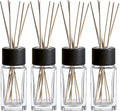 Natural Diffuser Reeds Bottles Sticks | Clear Glass Home Décor for Kitchen and Living Room | Black Wood Caps |, product image