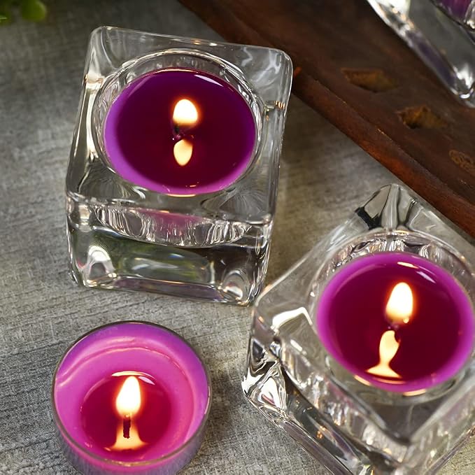 Natural Lavender Scented Soy Wax Tealight Candles Bulk, Aromatherapy Luxury Tea Candle Set of 24-4 Hour Burning Great Gift