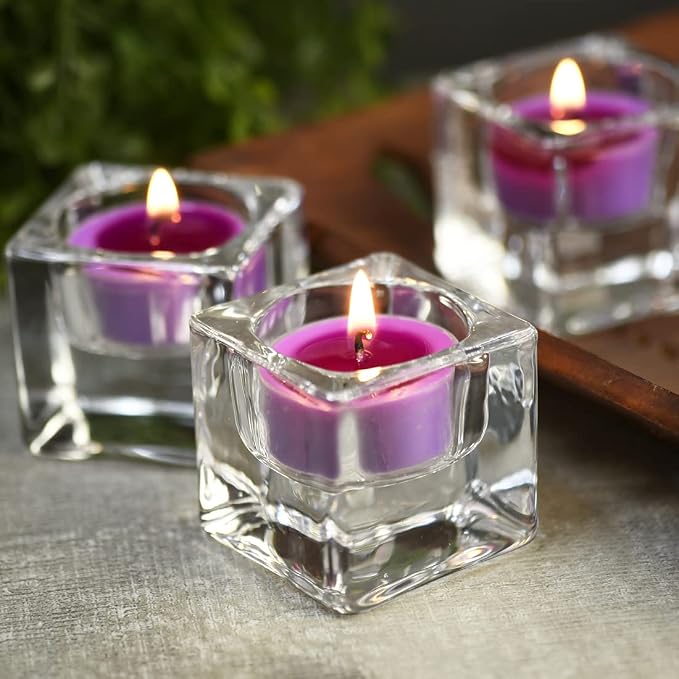 Natural Lavender Scented Soy Wax Tealight Candles Bulk, Aromatherapy Luxury Tea Candle Set of 24-4 Hour Burning Great Gift