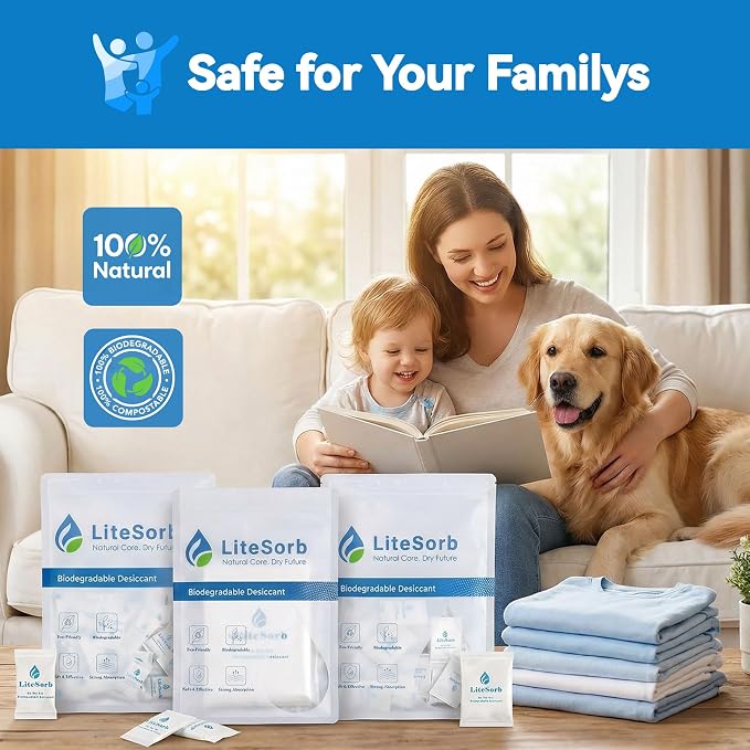 Natural Moisture Absorbers, Moisture Absorption Desiccants Safe for Food, Luxury, Collectibles, Handbags, Shoes, Camera