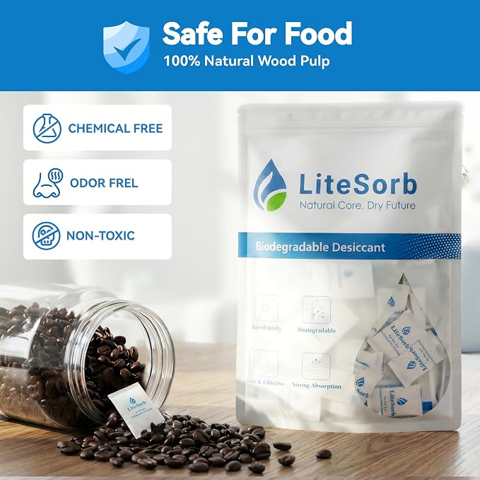 Natural Moisture Absorbers, Moisture Absorption Desiccants Safe for Food, Luxury, Collectibles, Handbags, Shoes, Camera