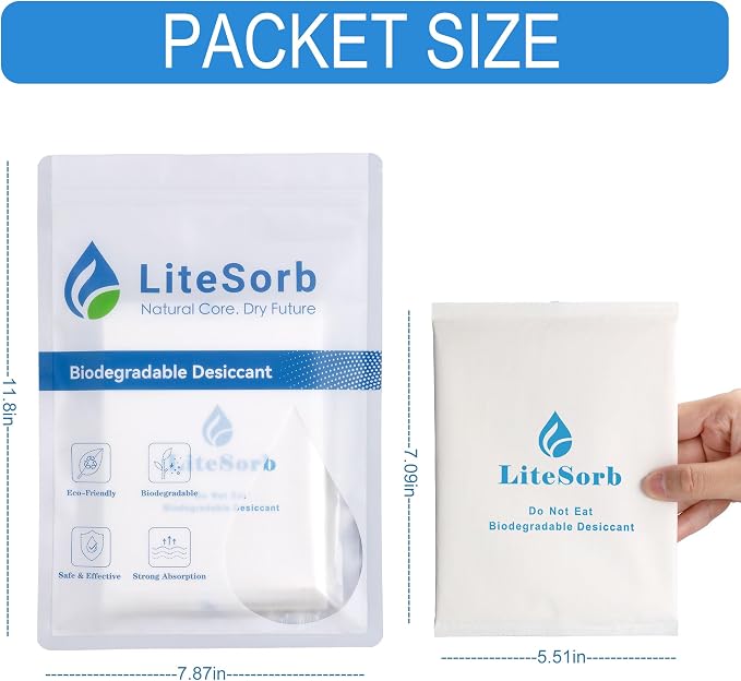 Natural Moisture Absorbers, Moisture Absorption Desiccants Safe for Food, Luxury, Collectibles, Handbags, Shoes, Camera