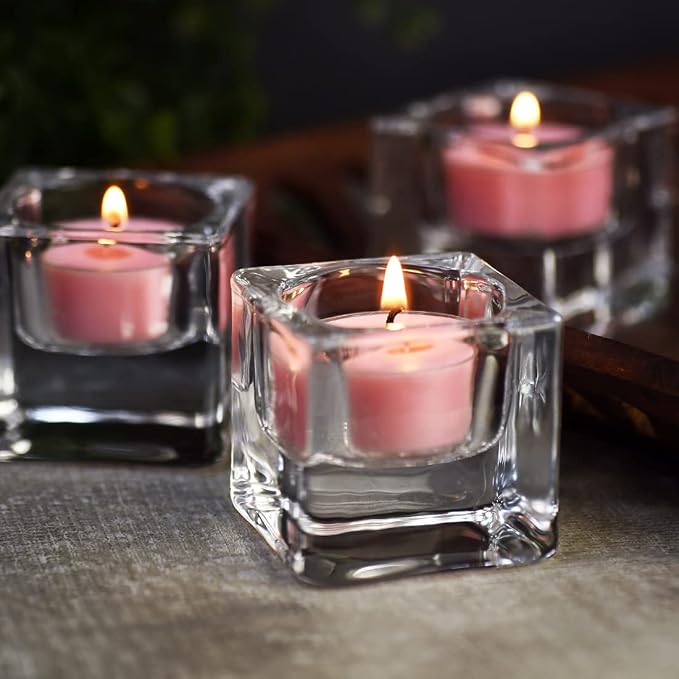 Natural Scented Soy Wax Tealight Candles Bulk, Romantic Rose Aromatherapy Luxury Tea Candle Set of 12-4 Hour Burn Time|Great