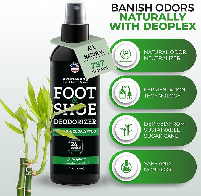 Natural Shoe Deodorizer and Foot Spray - 24-Hour Freshness Foot Odor Eliminator for Feet, alternate product view 2