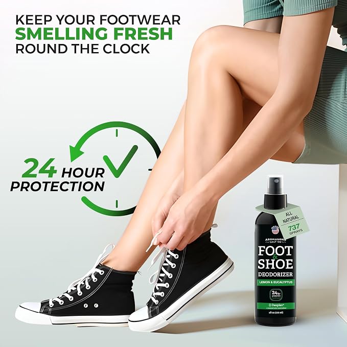 Natural Shoe Deodorizer and Foot Spray - 24-Hour Freshness Foot Odor Eliminator for Feet, alternate product view 3
