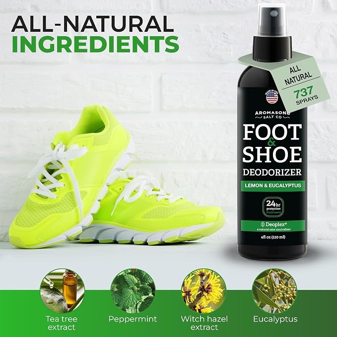 Natural Shoe Deodorizer and Foot Spray - 24-Hour Freshness Foot Odor Eliminator for Feet, alternate product view 4