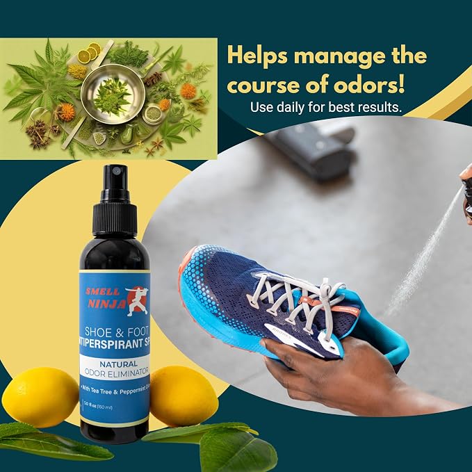 Natural Shoe Deodorizer & Foot Odor Elimination Spray - Shoe Spray for Smelly Shoes - Extra Strength, alternate product view