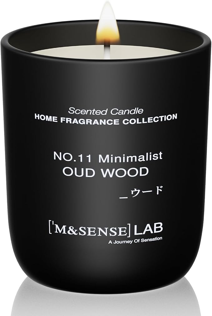 Natural Soy Candle| Oud Wood | 5.3 oz | Mini Spring Scented Candles for Relaxation, Valentines Day Gift, product image