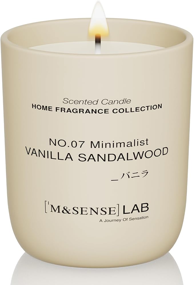Natural Soy Candle| Vanilla Sandalwood | 5.3 oz | Mini Spring Scented Candles for Relaxation, Valentines Day Gift, product
