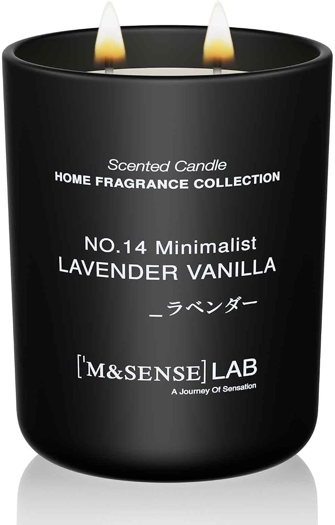 Natural Soy Large Candle| Lavender Vanilla | 16.6 oz, 95H Burn | Mini Spring Scented Candles for Relaxation, product image