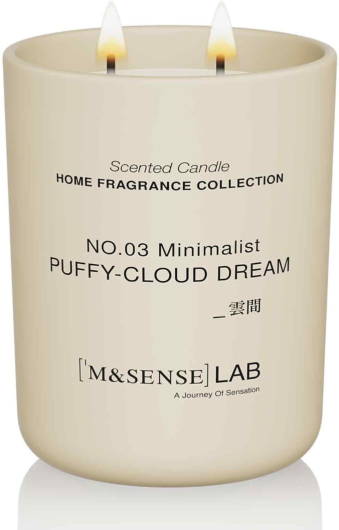 Natural Soy Large Candle| Puffy-Cloud Dream | 16.6 oz, 95H Burn | Mini Spring Scented Candles for Relaxation, product image