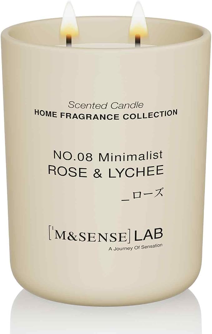 Natural Soy Large Candle| Rose | 16.6 oz, 95H Burn | Mini Spring Scented Candles for Relaxation, product image