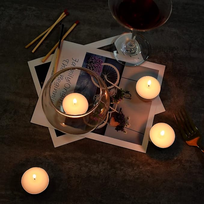 Natural Soy Wax Tealight Candles Bulk,100 Pack UnScented Tea Candle Set - 4 Hours Burning for Each, alternate product view 7
