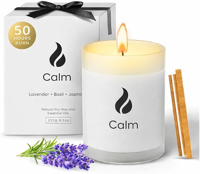 Calming Organic Soy Scented Candles with Essential Oil | Natural Candles made from natural materials