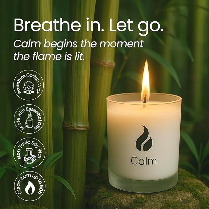 Calming Organic Soy Scented Candles with Essential Oil | Natural Candles made from natural materials