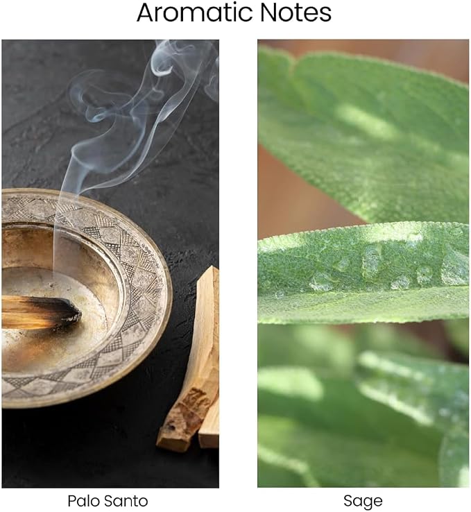 Cleansing Scented Candles for Home | Sage & Palo Santo | Natural made from natural materials Soy
