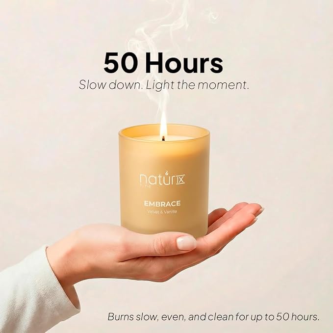 Embrace Scented Candles for Home | Velvet & Vanilla | Natural made from natural materials Soy Candles
