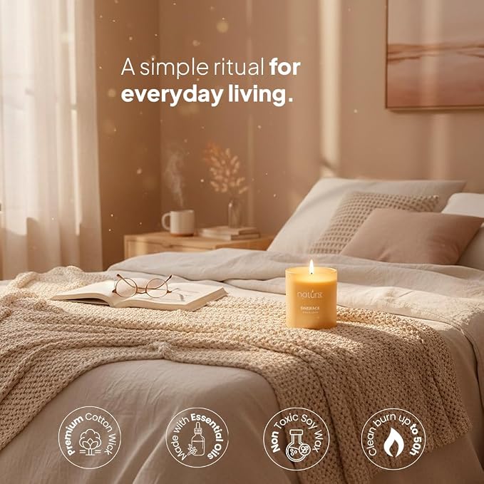 Embrace Scented Candles for Home | Velvet & Vanilla | Natural made from natural materials Soy Candles