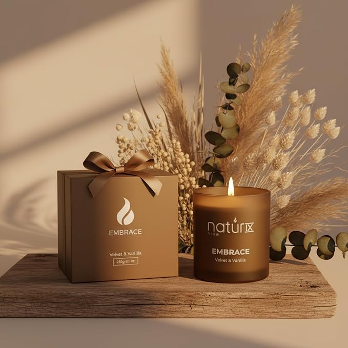 Embrace Scented Candles for Home | Velvet & Vanilla | Natural made from natural materials Soy Candles