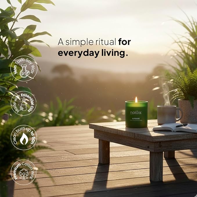 Sunrise Scented Candles for Home | Pear,Citrus,YlangYlang | Natural made from natural materials Soy