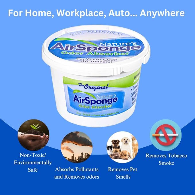 Nature's Air Sponge Odor Absorber and Eliminator Unscented Plastic Tub 1 Lb. 4-Pack Plastic, alternate product view 3