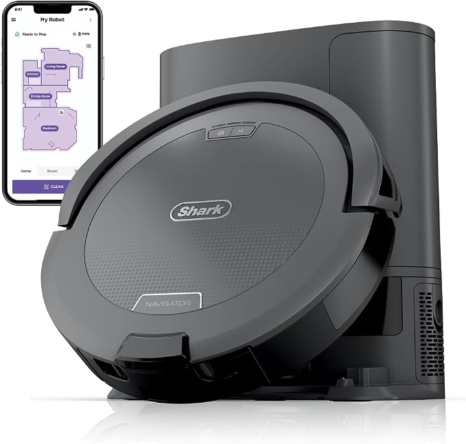 Navigator Robot Vacuum and Self-Empty Base with Bagless 60-Day Capacity Self-Empty Base, SmartPath Navigation, Powerful Pet