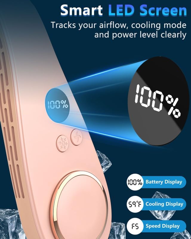 Neck Ac Air Conditioner,Portable Ice Frozen Neck Cooler with Cold Plate,Long Lasting No Blades Soundless Headset Cooling Fan
