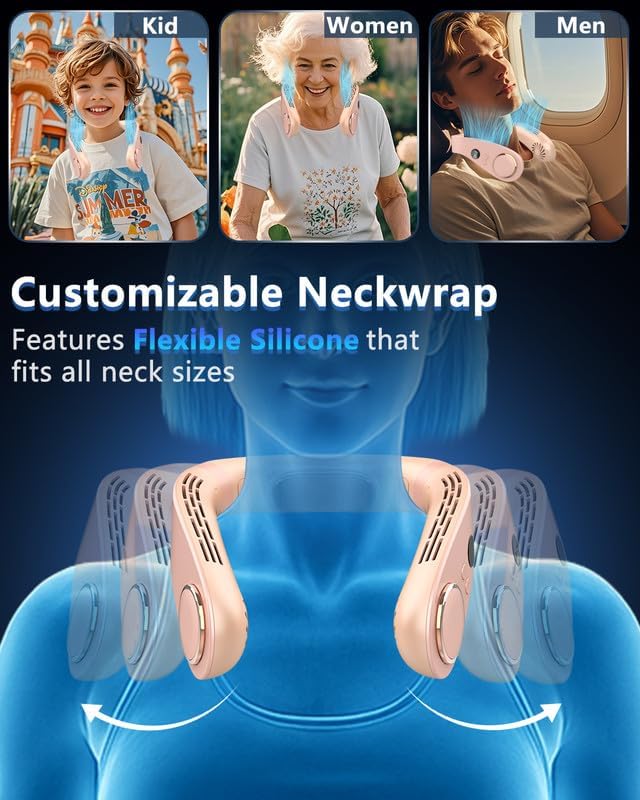Neck Ac Air Conditioner,Portable Ice Frozen Neck Cooler with Cold Plate,Long Lasting No Blades Soundless Headset Cooling Fan