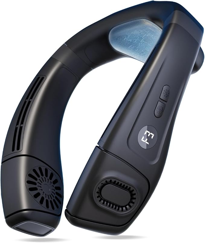 Neck Air Conditioner with 6 Adjustable levels,Cooling Neck Fan Support 360°Airflow and Cooling Plate,5200mAh Portable
