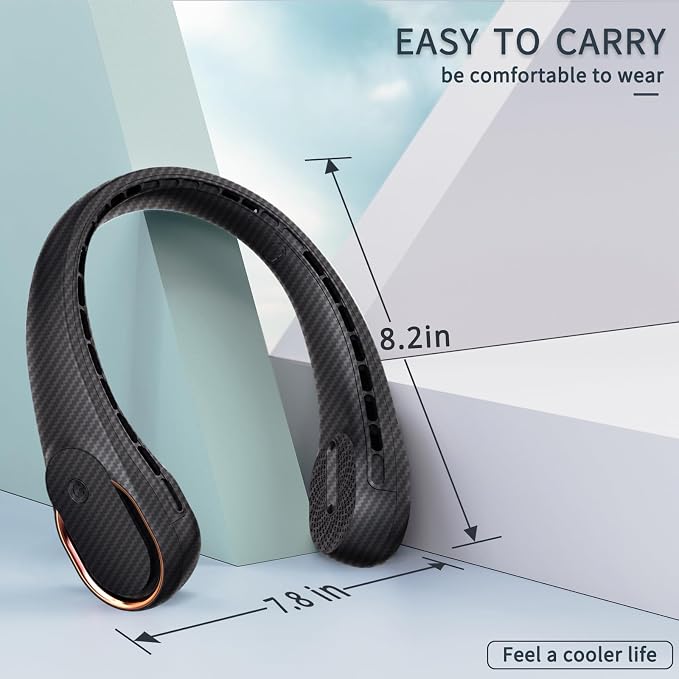 Neck Fan, Bladeless Neck Fan, 4000 mAh Rechargeable Personal Fan, 360° Hands Free Wearable Fan, 3 Speeds Adjustable,Faster