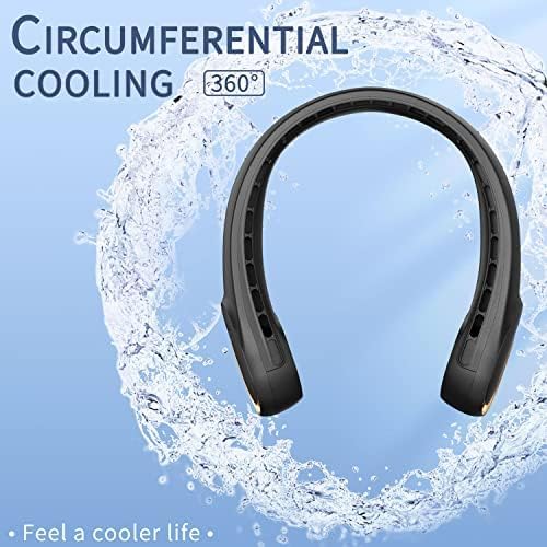 Neck Fan, Bladeless Neck Fan,Upgraded 4000mAh,Long Endurance,Upgraded air volume,Easier to Use,360° Cooling,No Hair