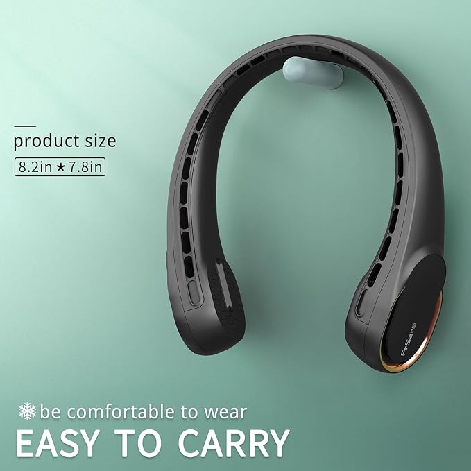 Neck Fan, Bladeless Neck Fan,Upgraded 4000mAh,Long Endurance,Upgraded air volume,Easier to Use,360° Cooling,No Hair