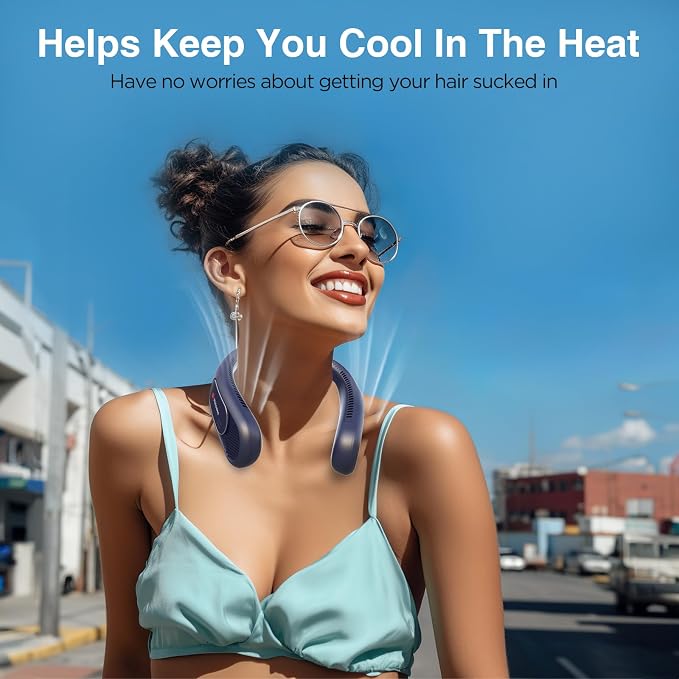 Neck Fan, Hands Free Bladeless Neck Fans Portable Rechargeable, 6000 mAh Battery Operated Wearable Personal Fan, alternate