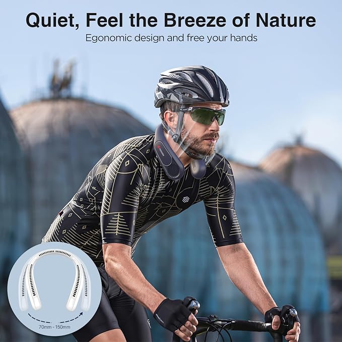 Neck Fan, Hands Free Bladeless Neck Fans Portable Rechargeable, 6000 mAh Battery Operated Wearable Personal Fan, alternate