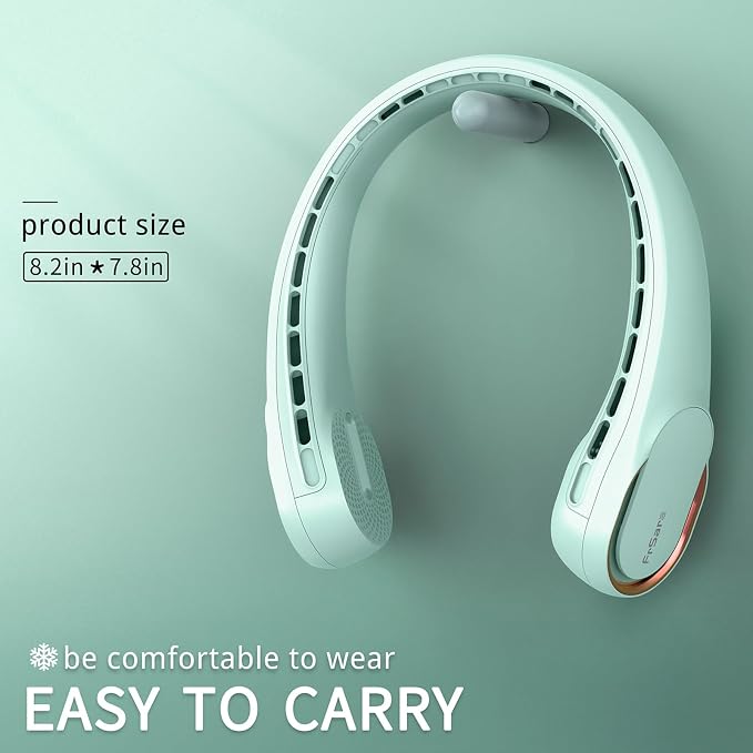 Neck Fan,Personal Fans for Your Neck, Adjustable, 360° Cooling, Super Quiet, No Blade Fan Design, No Hair Twisting, Even Air