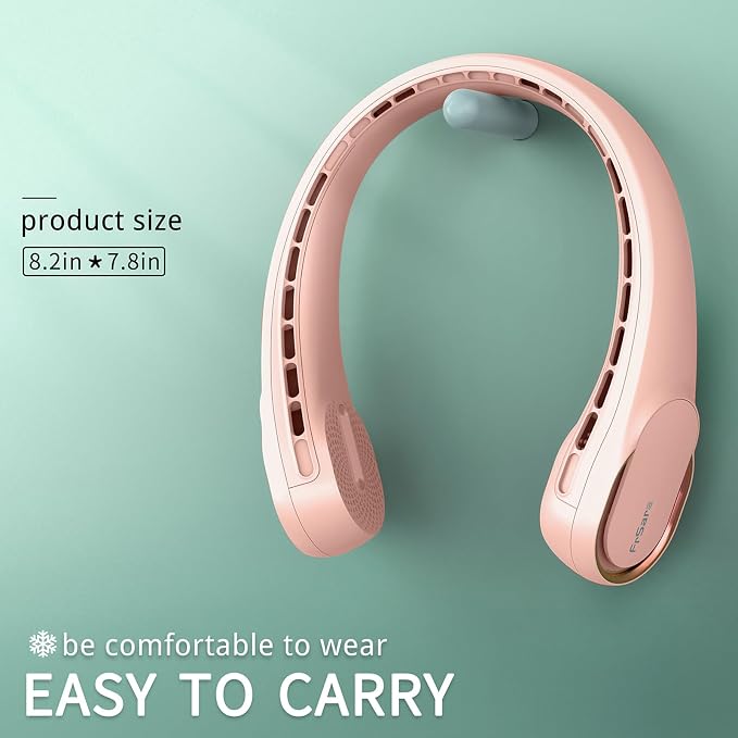 Neck Fan, Portable Personal Fan Strong Wind, 4000mAh, Air Volume,360° Cooling, No Hair Twisting, Air Volume On 2 Sides