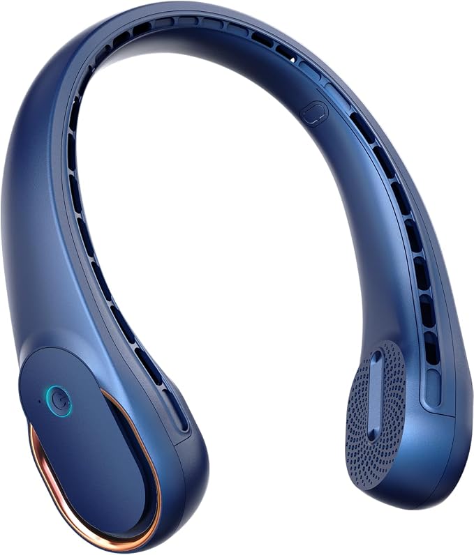Neck Fan, Portable Personal Fan Strong Wind, 4000mAh, Air Volume,360° Cooling, No Hair Twisting, Air Volume On 2 Sides