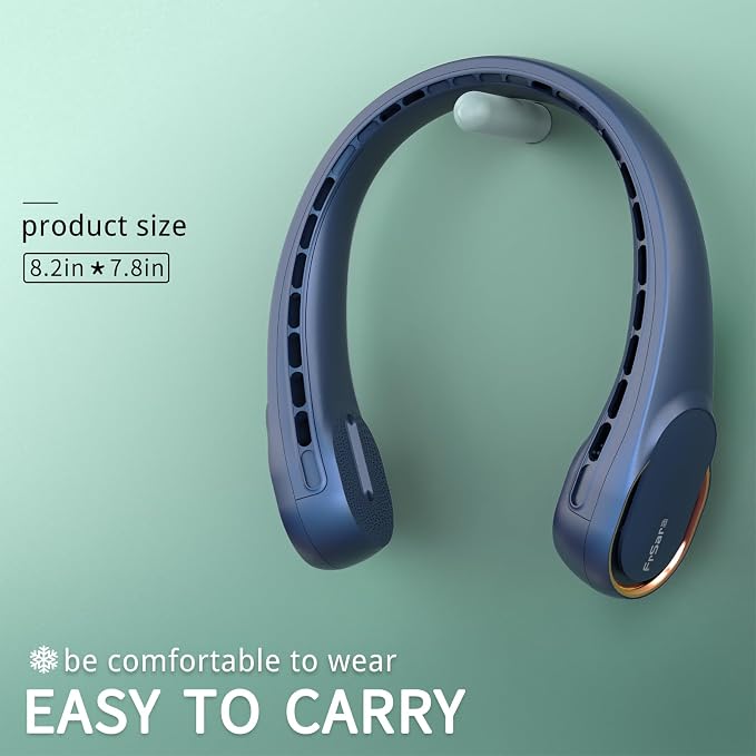 Neck Fan, Portable Personal Fan Strong Wind, 4000mAh, Air Volume,360° Cooling, No Hair Twisting, Air Volume On 2 Sides