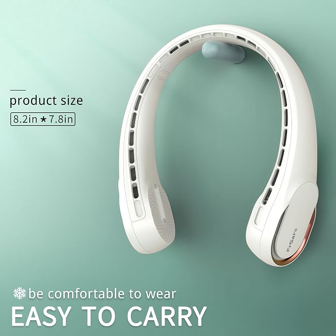 Neck Fan, Portable Personal Fan Strong Wind, 4000mAh, Air Volume,360° Cooling, No Hair Twisting, Air Volume On 2, alternate