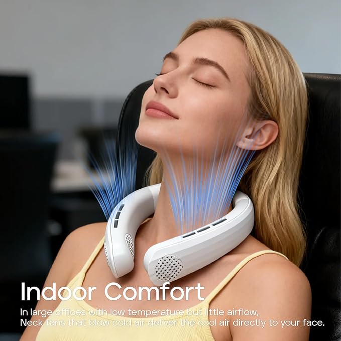 Neck Fan Rechargeable with Semiconductor Cooling Plate, 7000mAh Portable Neck Air Conditioner 3+ Hours Battery, 360g