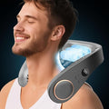 Neck Fans that Blow Cold Air Rechargeable,Quiet Leafless Hanging Neck Fan with Metal Cool Plates,Battery Operated Neck Ac