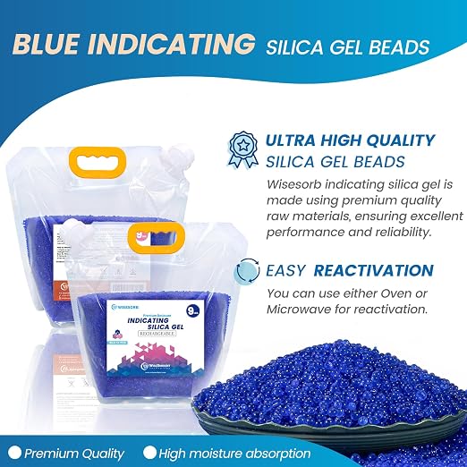 Net 27LBS Blue Indicating Silica Gel Beads Desiccants (Industry Standard 3-5 mm), alternate product view 2