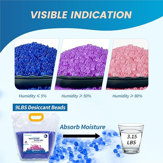 Net 27LBS Blue Indicating Silica Gel Beads Desiccants (Industry Standard 3-5 mm), alternate product view 4