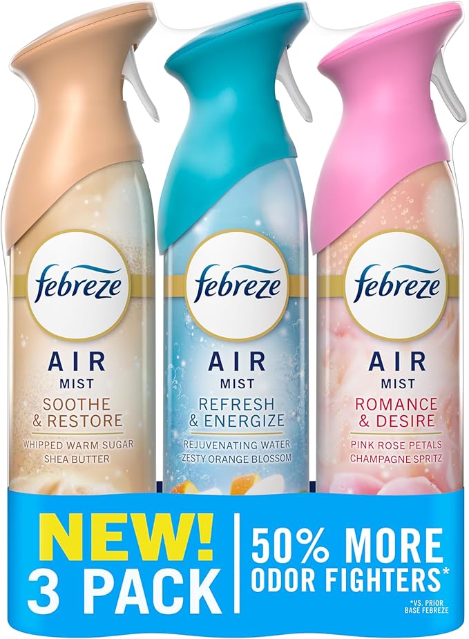 New & Improved Air Mist Mood Mix Air Freshener, Home and Kitchen Essentials, Odor Fighting Room Spray, 8.1 oz bottle, 3