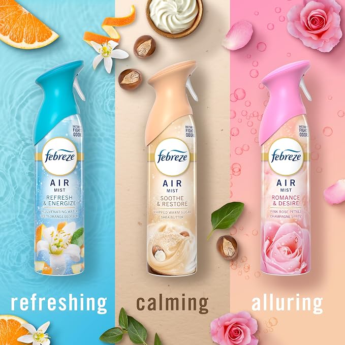 New & Improved Air Mist Mood Mix Air Freshener, Home and Kitchen Essentials, Odor Fighting Room Spray, 8.1 oz bottle, 3