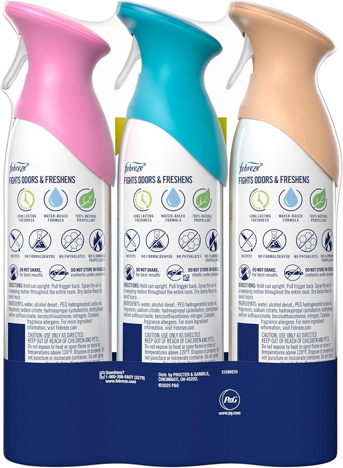 New & Improved Air Mist Mood Mix Air Freshener, Home and Kitchen Essentials, Odor Fighting Room Spray, 8.1 oz bottle, 3