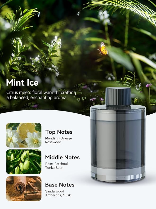 New Smart Car Air Freshener, 135ml Last 6 Months, Auto ON/OFF Car Freshener Long Lasting, Multi-mode Adjustable, Ambiance