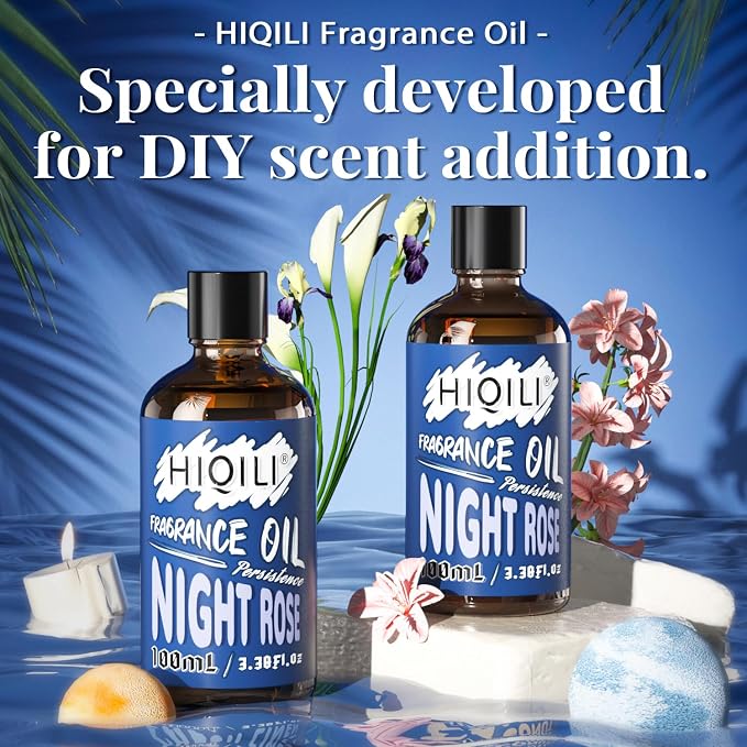 Night Rose Fragrance Oil 100ml for Diffuser Car Freshies, Clean Fresh Scent for Candle Making Soap Laundry 3.38 Fl Oz