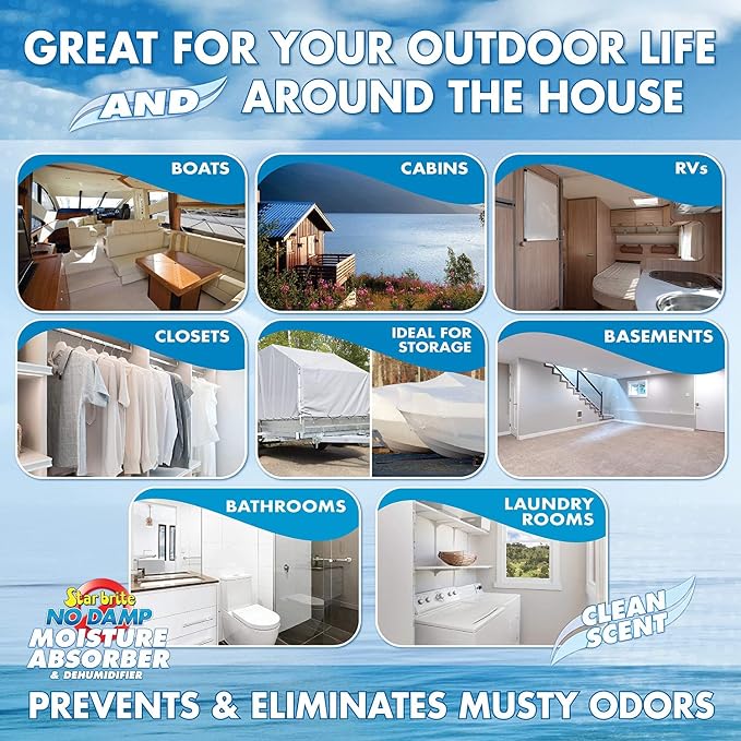 No Damp Moisture Absorber & Dehumidifier 48 Ounce Refill - Simple, Portable, Humidity Control for Boats, RVs, alternate